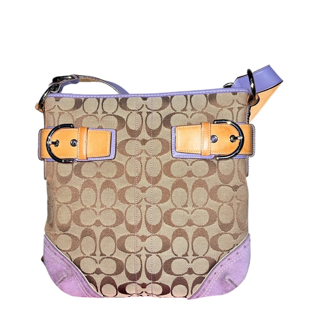 Coach Vintage Soho Tan and Purple Crossbody Bag 2005 Y2K EUC